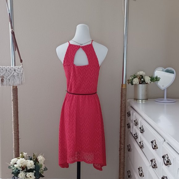 WOMEN'S CUFF DRESS/MEDIUM SIZE (7/9) / CORAL COLOR / NOBOUNDARIES BRAND - Picture 4 of 12